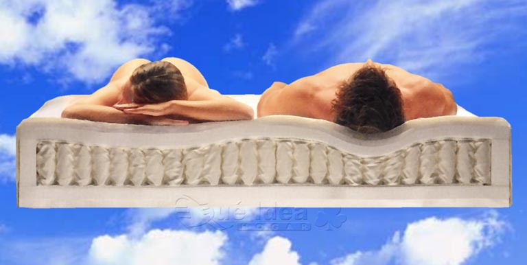 colchón Viscorrelax adaptado a la diferencia de pesos en la cama, suspensión independiente de lechos