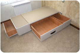 Cama Canapé individual tapizado modelo plus