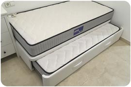 Cama nido individual blanca con colchones