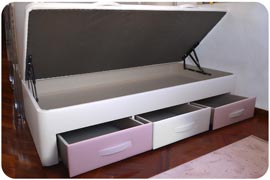 Canapé individual con Arcón y cajones varios colores