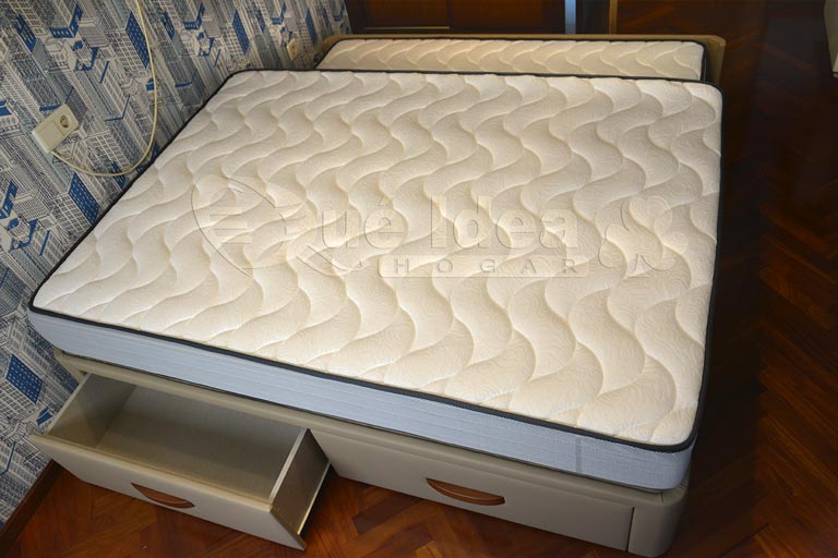 Cama diván con nido individual extraible por un lateral y cajones por el otro laterl con colchones incluidos en el pac oferta