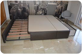 Ejemplo ya montado de Cama individual nido con cajones abierta