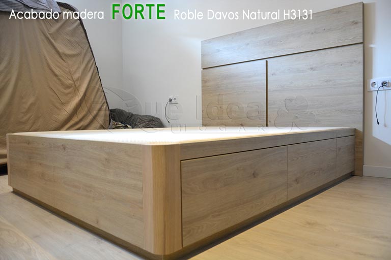 canapé de cajones laterales iguales color Roble Davos Natural H3131