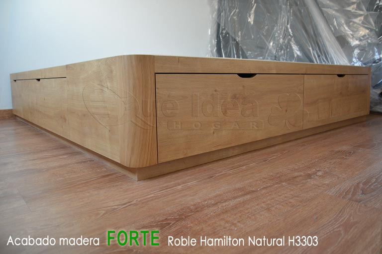 Canapé de cajones laterales iguales a juego la antigua cama de color Roble Hamilton